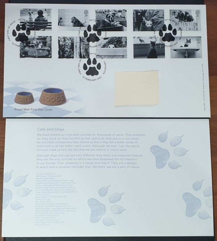 Great Britain 2001` First Day Cover “Cats & Dogs” 13-2-2001 ORPINGTON