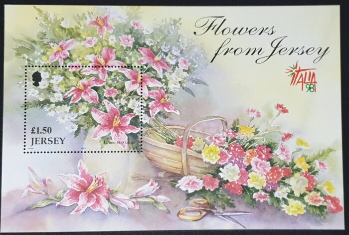Jersey 1998 "Flowers from Jersey Exhibition Italia 98'"  Miniature Sheet MS880 MNH