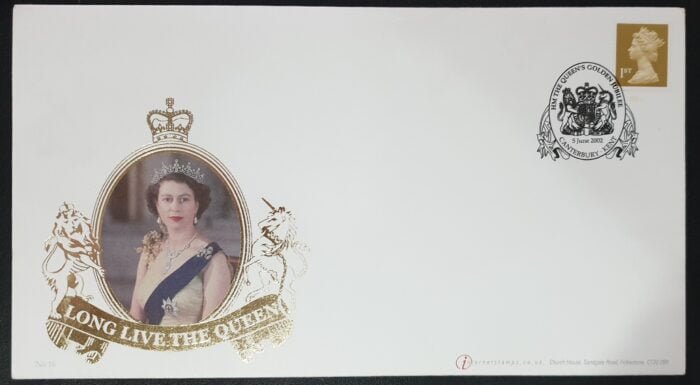 Great Britain 2002 'A Buckingham Cover - LONG LIVE THE QUEEN' HM The Queen's  Golden Jubilee 5-6-2002 Canterbury Cover No.36 of 50