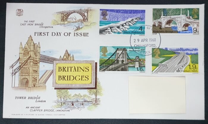 Great Britain 1968 First Day Cover “Britain's Bridges ” 29.4.68 Chelmsford