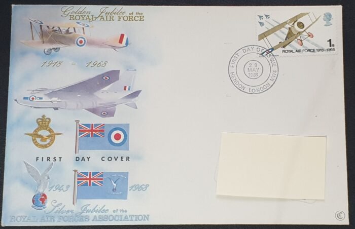 Great Britain 1968 First Day Cover “Golden Jubilee of the Royal Air Force” 29.5.1968 LONDON
