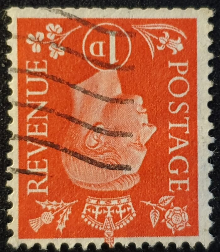 Great Britain King George VI 1938-47 SG463wi. KGVI 1d. scarlet – WMK Inverted –Used Single Stamp