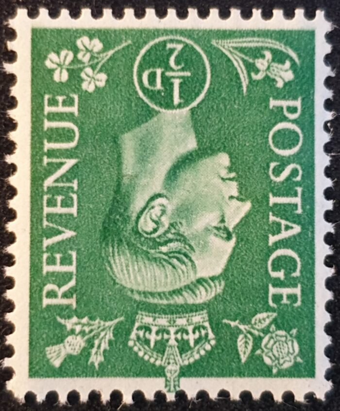 Great Britain King George VI 1941-42 SG485wi. KGVI ½d. GREEN – WMK Inverted –Mounted Mint Single Stamp
