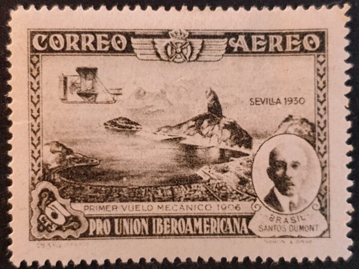 Spain 1930 "Spanish-American Exhibition" SG643 5c. black (air) Mounted Mint Single Stamp