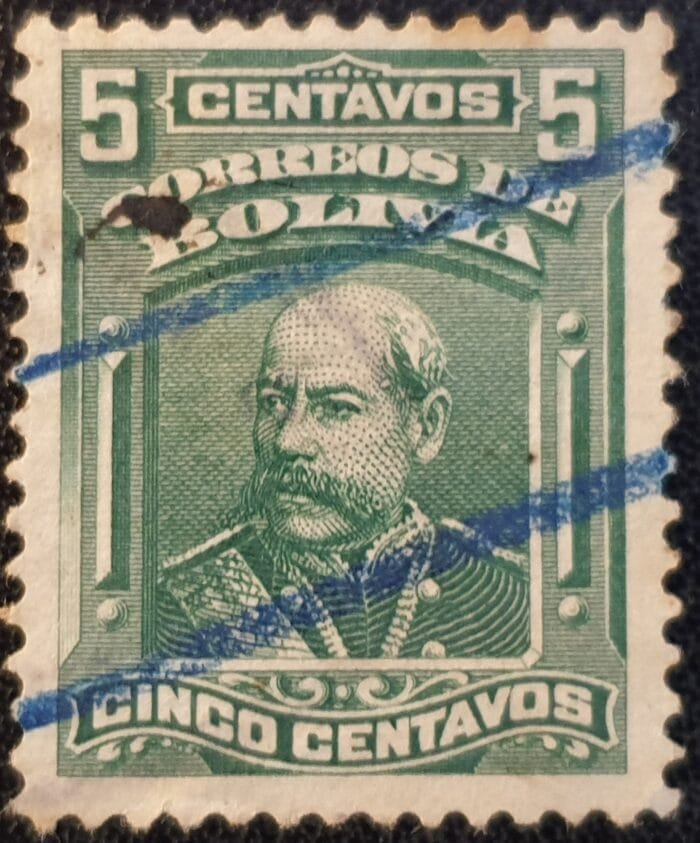 Bolivia 1913 (Portraits as 1901 and new types) SG135 5c. green used single stamp