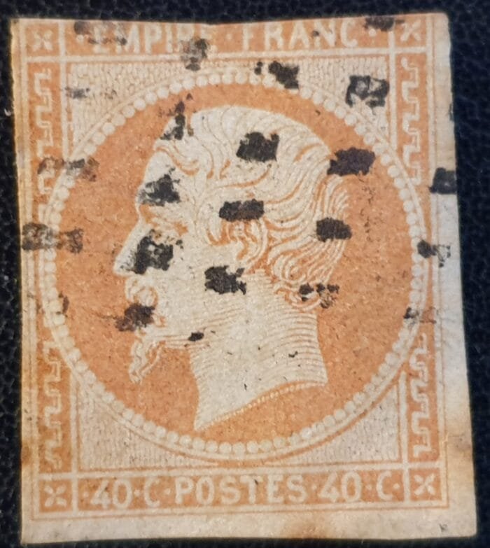 France 1853 "Napoleon III" SG64 40c. orange used single stamp