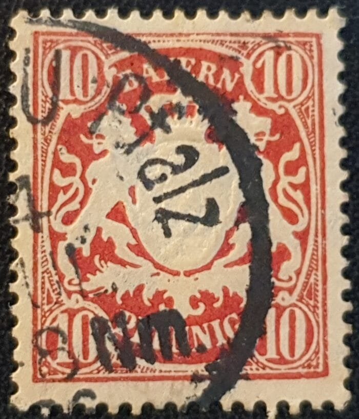 Bavaria Germany 1876 SG123 10pf. red used single stamp