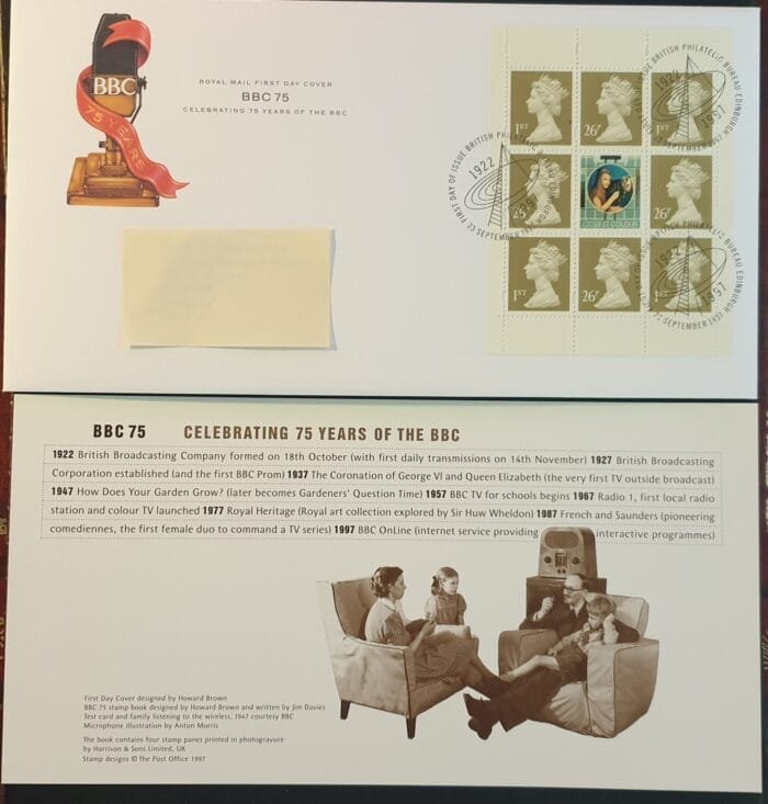 Great Britain First Day Cover "BBC 75" 23 September 1997 Edinburgh