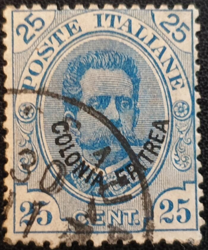 Italian Eritrea 1895 SG17 25c. blue used single stamp