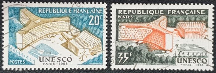 France 1958 "UNESCO" SG1400/1401 Set of 2 used stamps