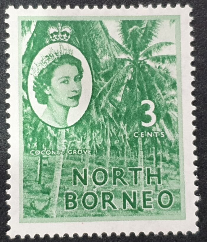 North Borneo 1957 3c. green Mounted Mint Single Stamp