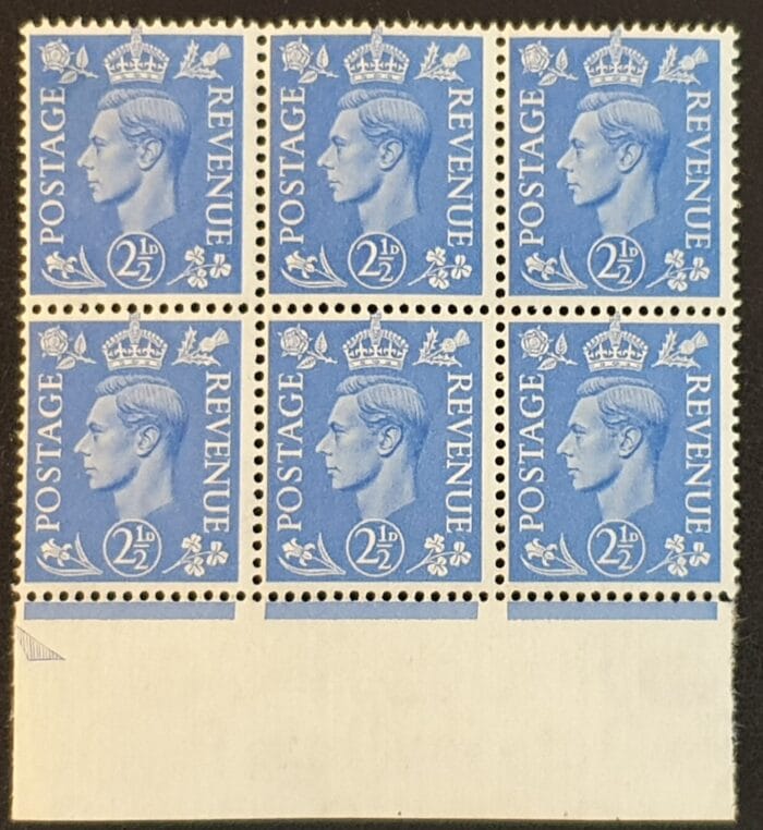 Great Britain King George VI 1941-42 SG489 2½d. light ultramarine Mounted Mint Control Stamps