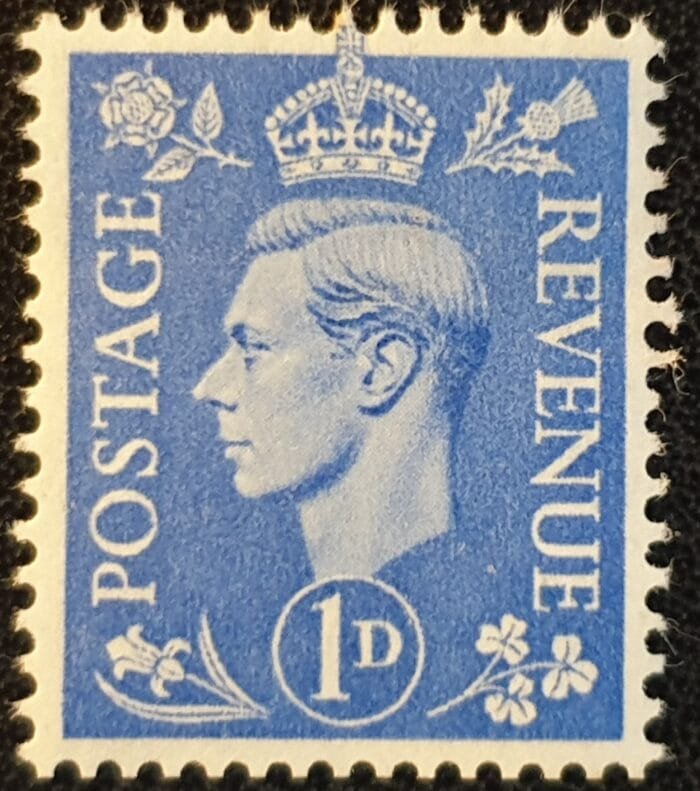 Great Britain King George VI SG504 1d. light ultramarine Mounted Mint Single Stamp