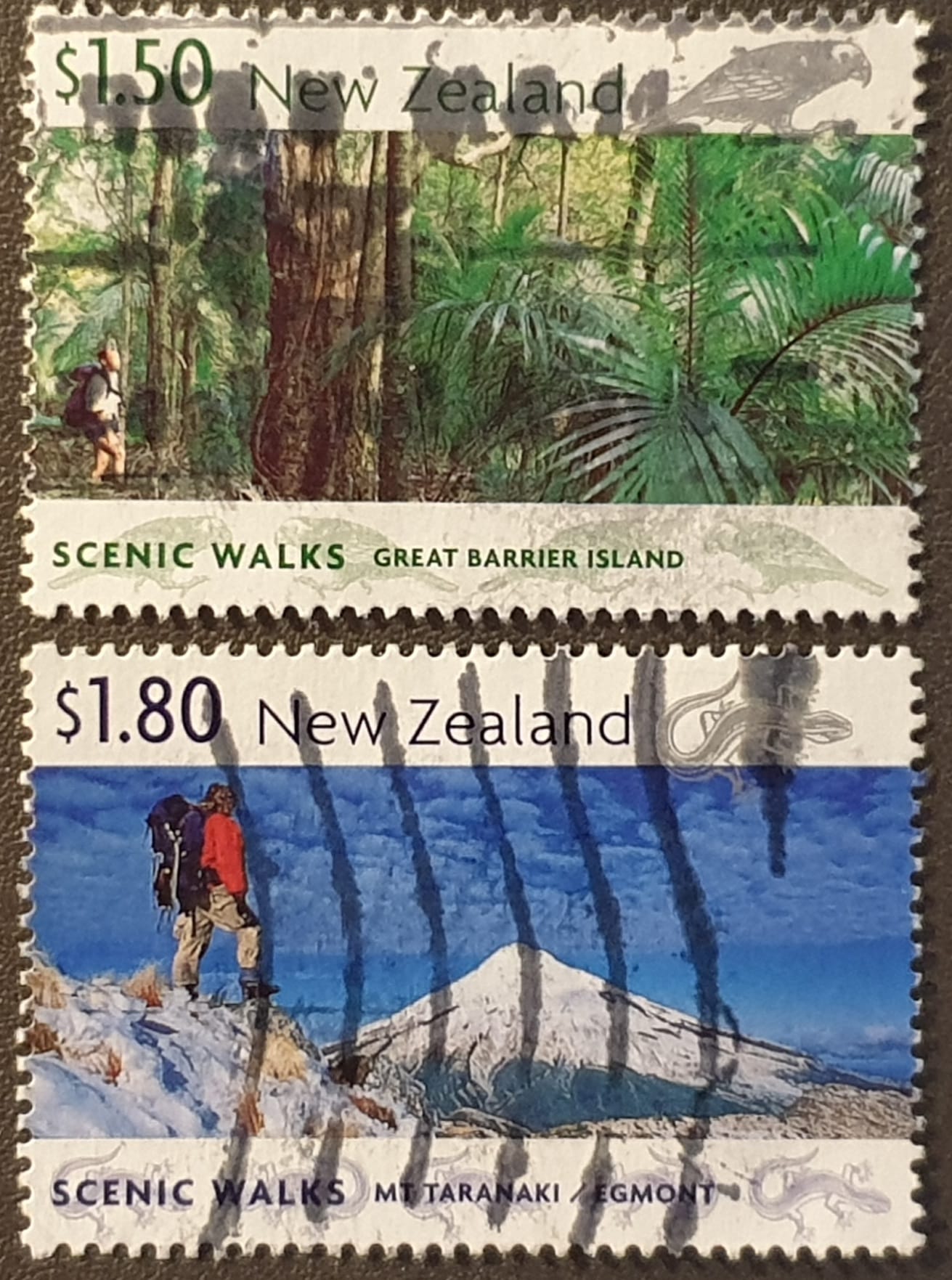 New Zealand 1999 "Scenic Walks" SG2283/4 $1.50 & $1.80 used stamps