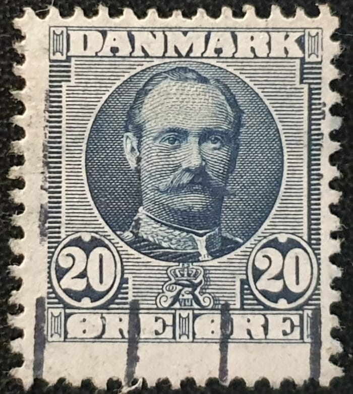 Denmark 1907 "King Frederik VIII" SG124 20ore blue used