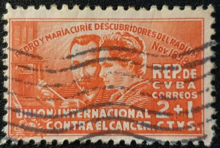 Cuba 1938 "Pierre and Marie Curie" SG427 2c.+1c. red used single stamp