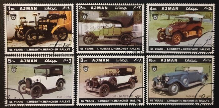 Ajman 1970 "Vintage and Veteran Cars" Postage Set of 6 used stamps