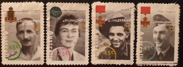 Australia 1995 "Australian Second World War Heroes" SG1521/4 used stamps set