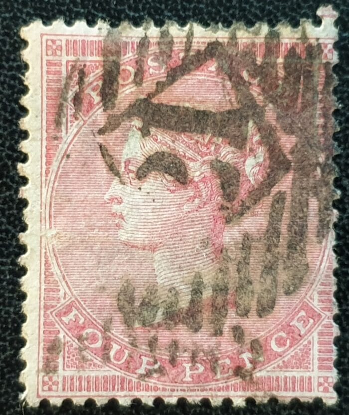 Great Britain Queen Victoria 1857 SG66a. 4d. rose used stamp
