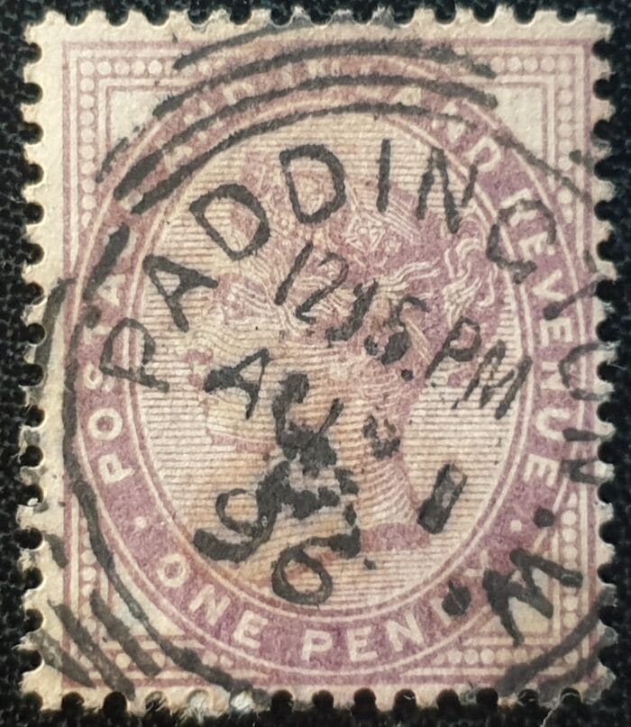 Great Britain Queen Victoria SG172 1d. lilac, 16 dots, Postmark Paddington used stamp
