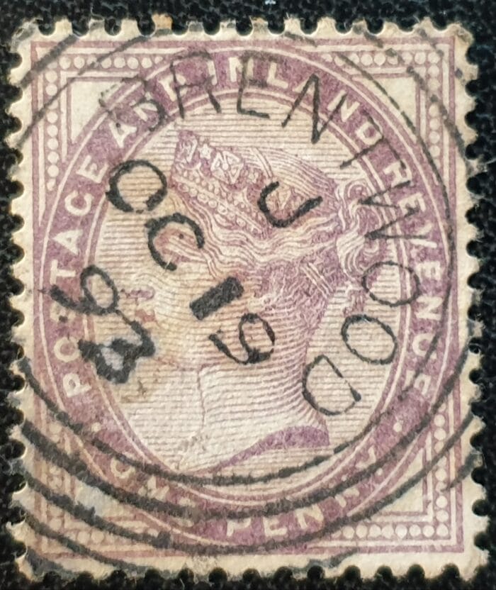 Great Britain Queen Victoria SG172 1d. lilac, 16 dots, Postmark Brentwood used stamp