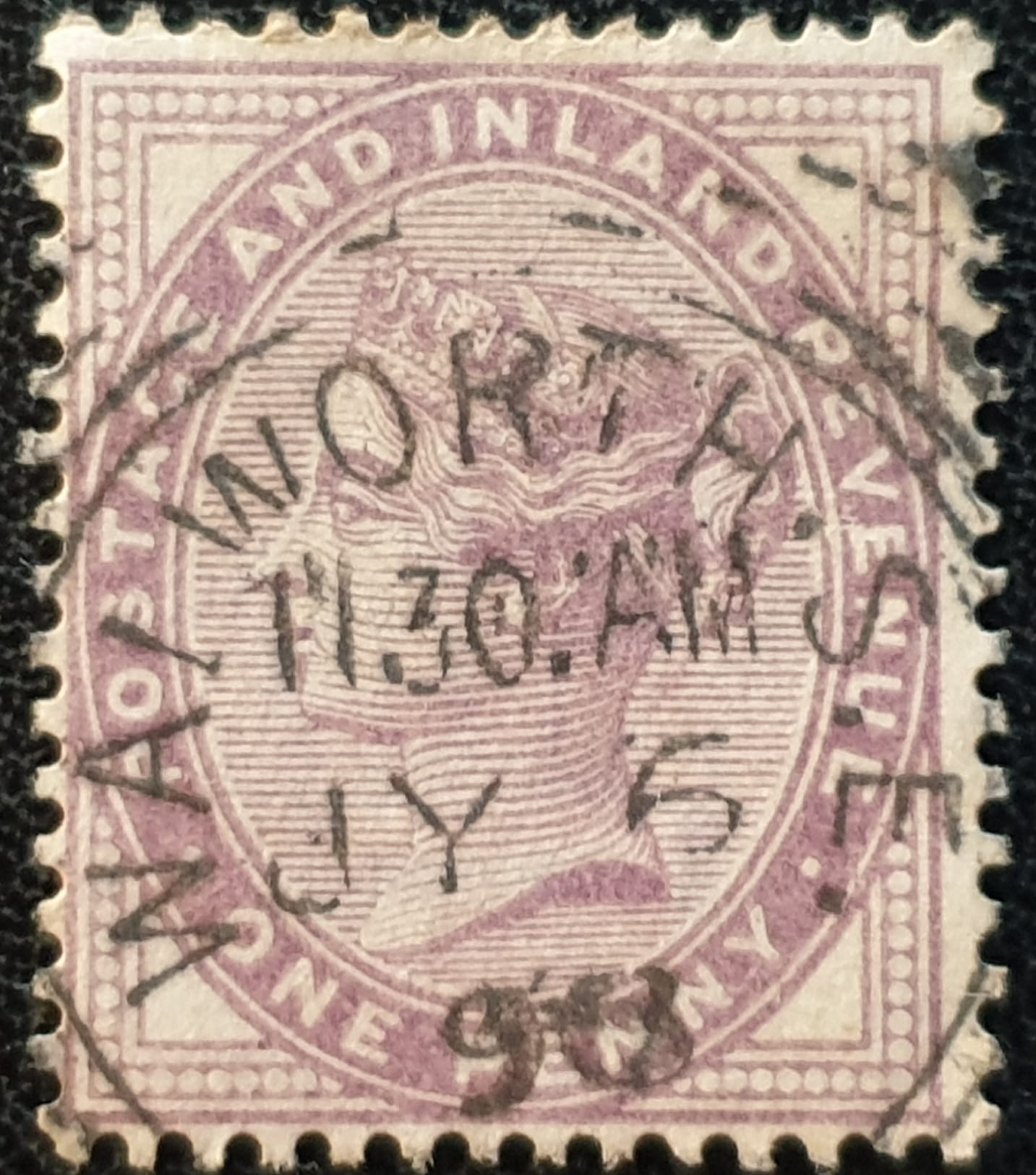 Great Britain Queen Victoria SG172 1d. lilac, 16 dots, Postmark Walworth used stamp