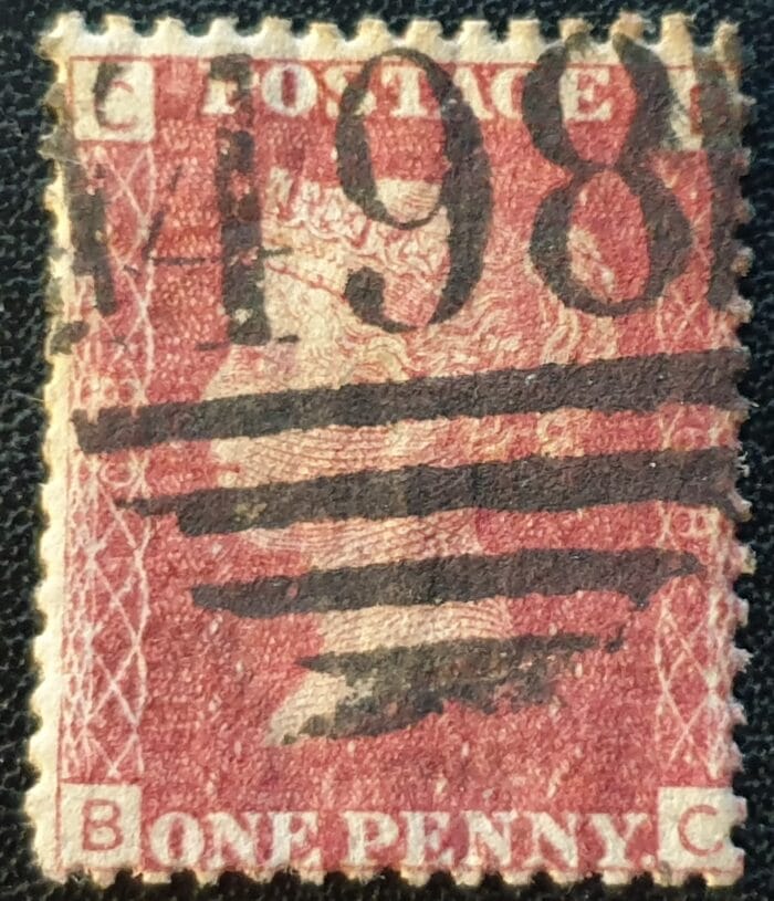 Great Britain Queen Victoria 1864 SG43 1d. red Plate 168 B-C used stamp