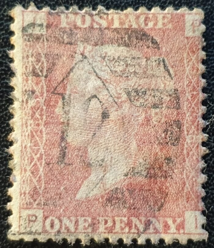 Great Britain Queen Victoria 1864 SG43 1d. red Plate 158 P-I used stamp