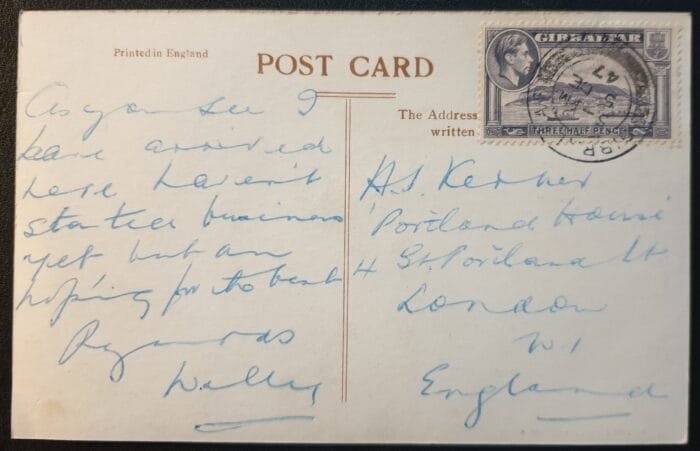Gibraltar 1947 Post Card 'Government House' used - Image 2