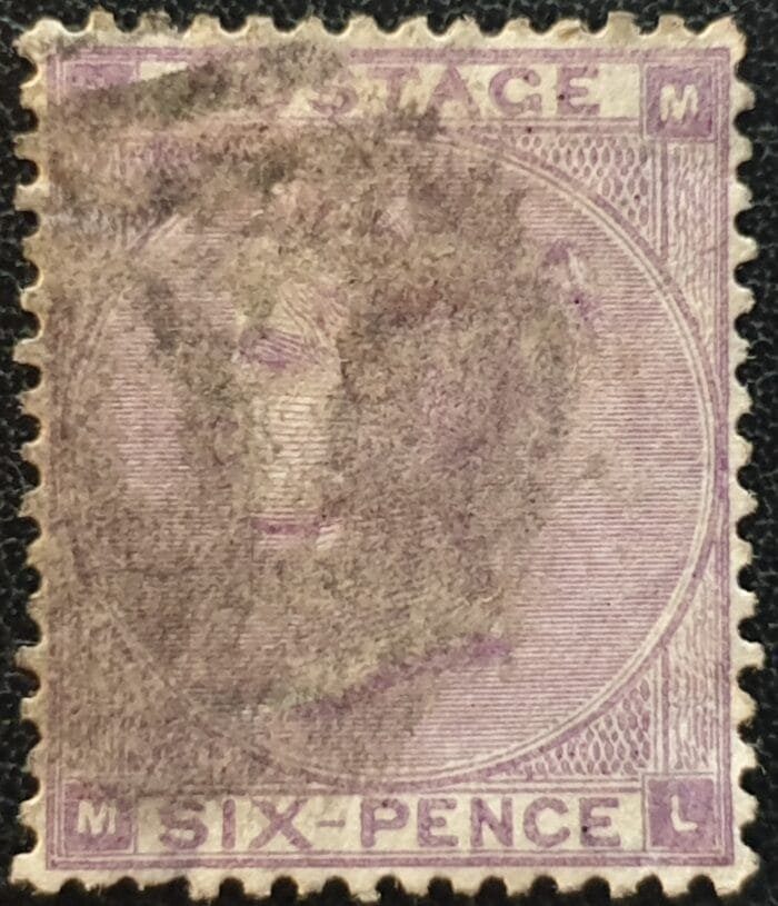 Great Britain Queen Victoria 1862 SG84 6d. lilac Letters M-L used stamp