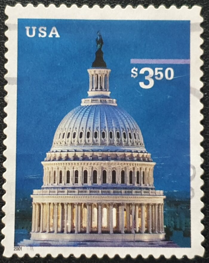 United States 2001 "Capitol" SG3900 $3.50 used stamp