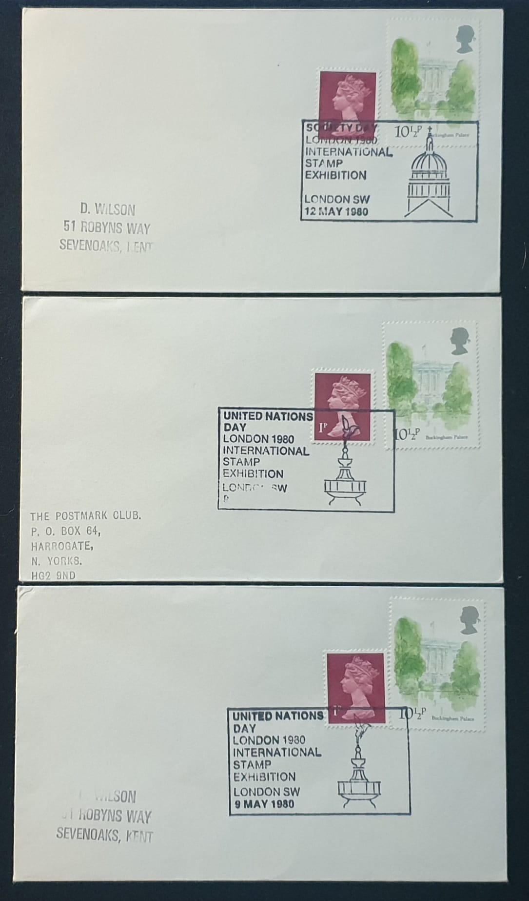 Great Britain First Day Covers "Society & United Nations Day" 9/12.5.1980 London International Stamp Exhibition