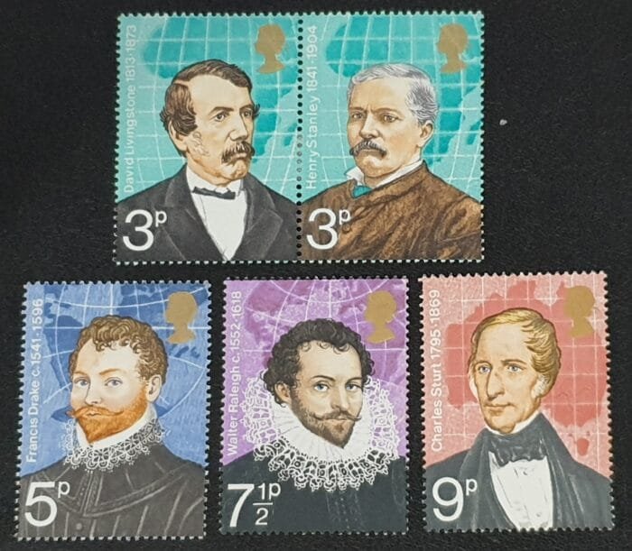 Great Britain Queen Elizabeth II 1973 "British Explorers" SG923-927 Mounted Mint Stamps