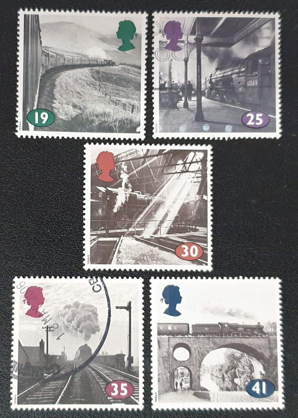 Great Britain Queen Elizabeth II 1994 "The Age of Steam." SG1795-1799 Used