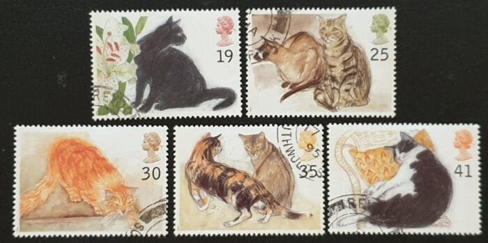 Great Britain Queen Elizabeth II 1995 "Cats" SG1848-1852 Set of 5 used