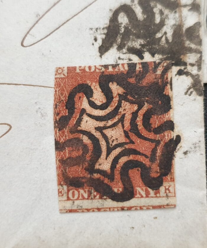 Great Britain Queen Victoria 6 Feb. 1843 SG8 1d. Penny Red on cover Black MX  Letters E-K London to Chester - Image 2