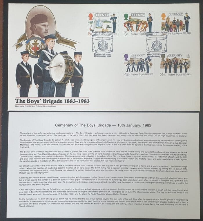 Guernsey 1983 "The Boys Brigade" First Day Official Cover 19.1.83