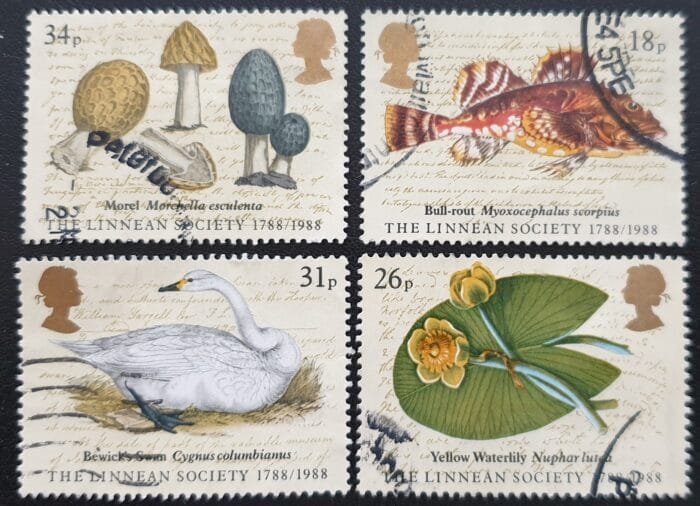 Great Britain Queen Elizabeth II 1988 "Bicentenary of Linnean Society" SG1380-1383 used