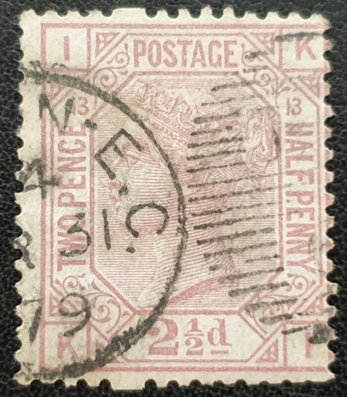 Great Britain Queen Victoria 1878 SG141 2½d. rosy mauve , Plate 13, Letters K-I used stamp