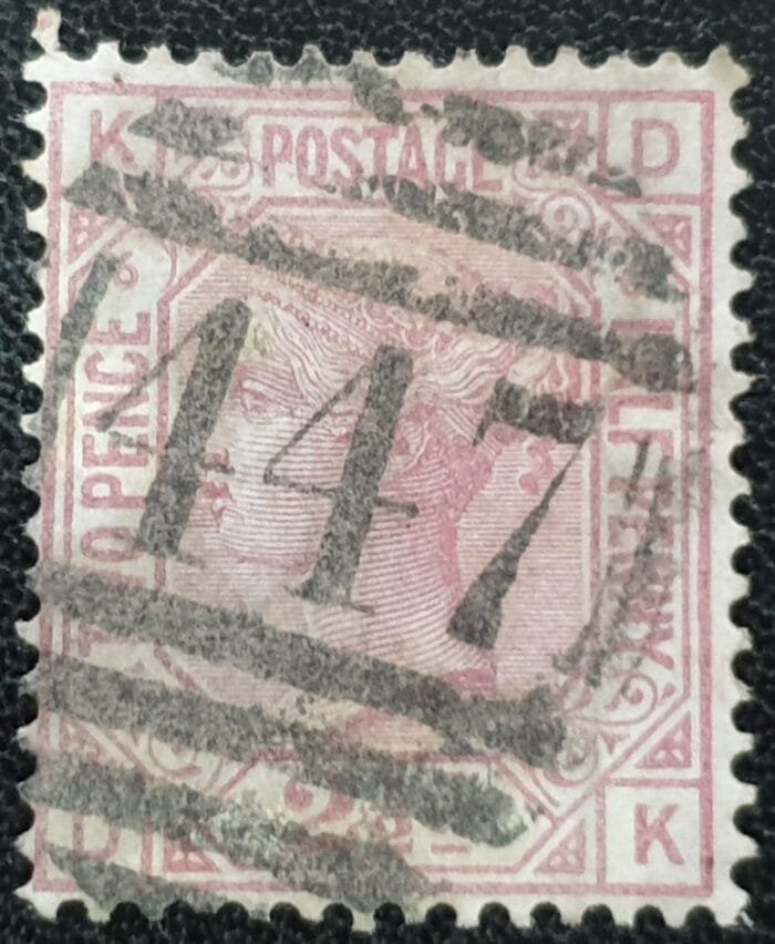 Great Britain Queen Victoria 1878 SG141 2½d. rosy mauve , Plate 6, Letters D-K used stamp