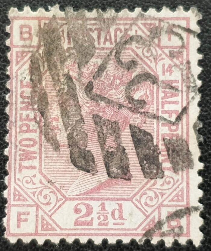 Great Britain Queen Victoria 1878 SG141 2½d. rosy mauve , Plate 14, Letters F-B used stamp
