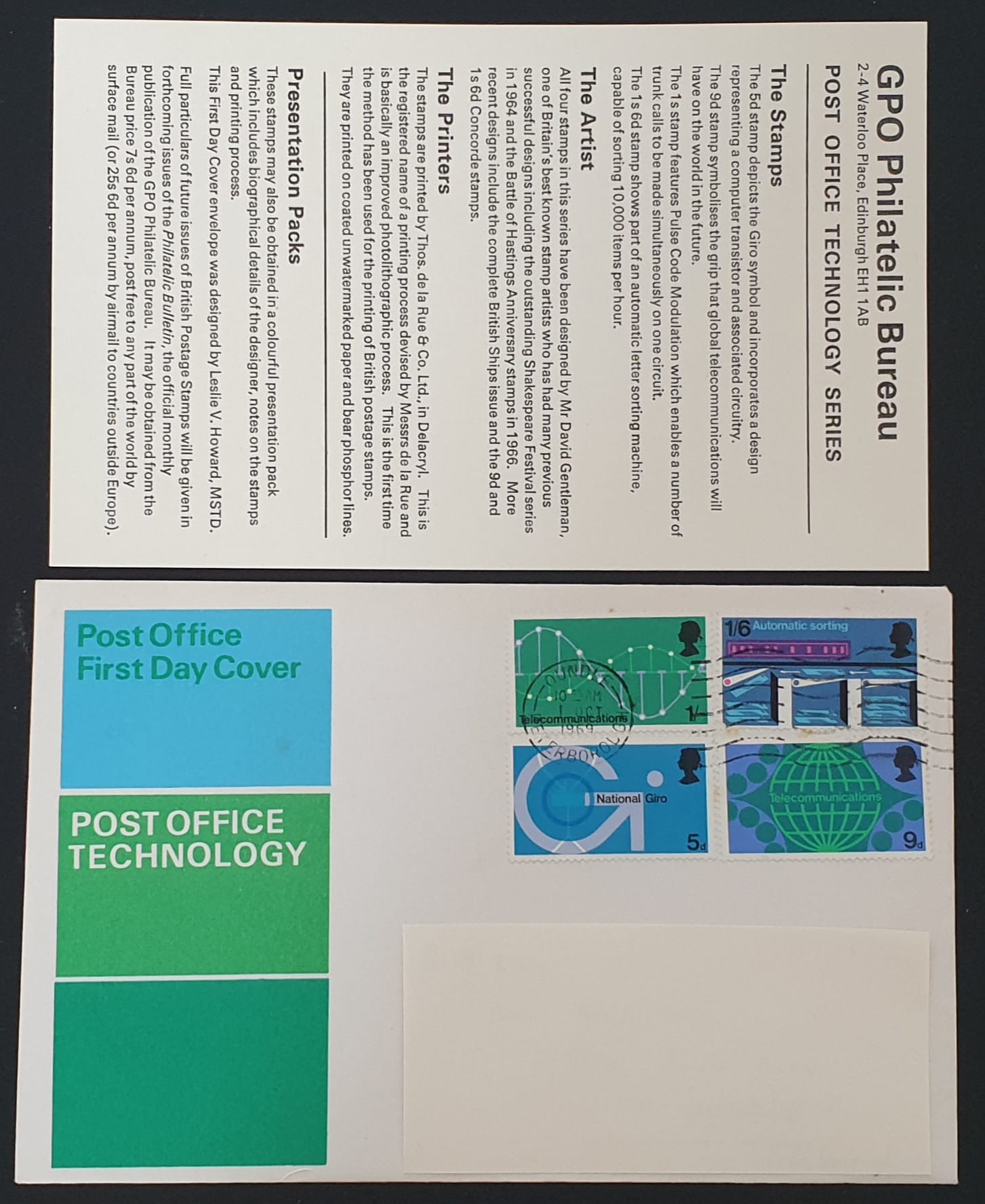 Great Britain 1969 First Day Cover "Post Office Technology" PETERBOROUGH