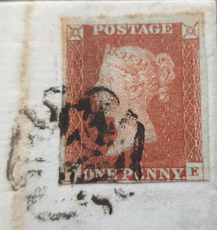 Great Britain Queen Victoria 23 January 1843 SG8 1d. Penny Red on cover Black Maltese Cross Plate 27 Bradford Yorkshire - Image 5