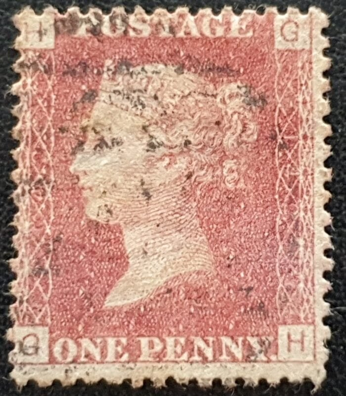 Great Britain Queen Victoria 1864 SG43 1d.red Plate 142 G-H used stamp