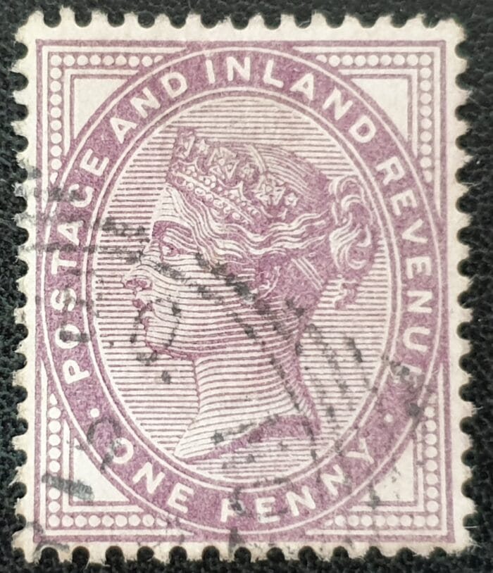 Great Britain Queen Victoria SG 172 1d Lilac ,16 Dots, Used Single Stamp