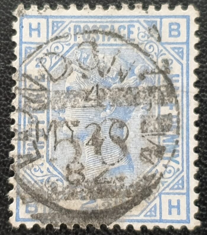 Great Britain Queen Victoria 1880 SG157 2½d. blue , Plate 22, Letters B-H used stamp