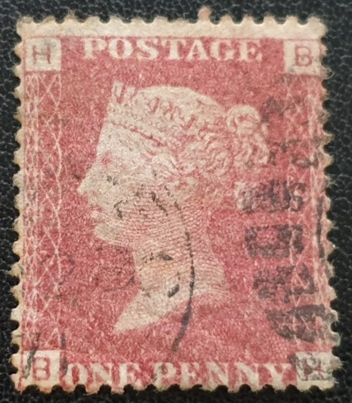 Great Britain Queen Victoria 1864 SG43 1d.red Plate 127 B-H used stamp