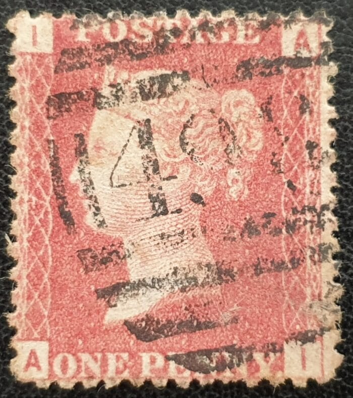 Great Britain Queen Victoria 1864 SG43 1d. rose-red Plate 72, Letters A-I ,used stamp