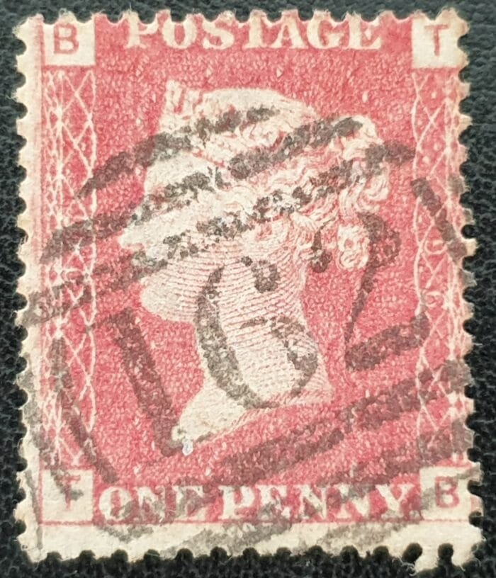 Great Britain Queen Victoria 1864 SG43 1d. rose-red Plate 96, Letters T-B ,used stamp