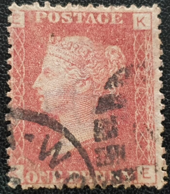 Great Britain Queen Victoria 1864 SG43 1d. rose-red Plate 205, Letters K-L ,used stamp
